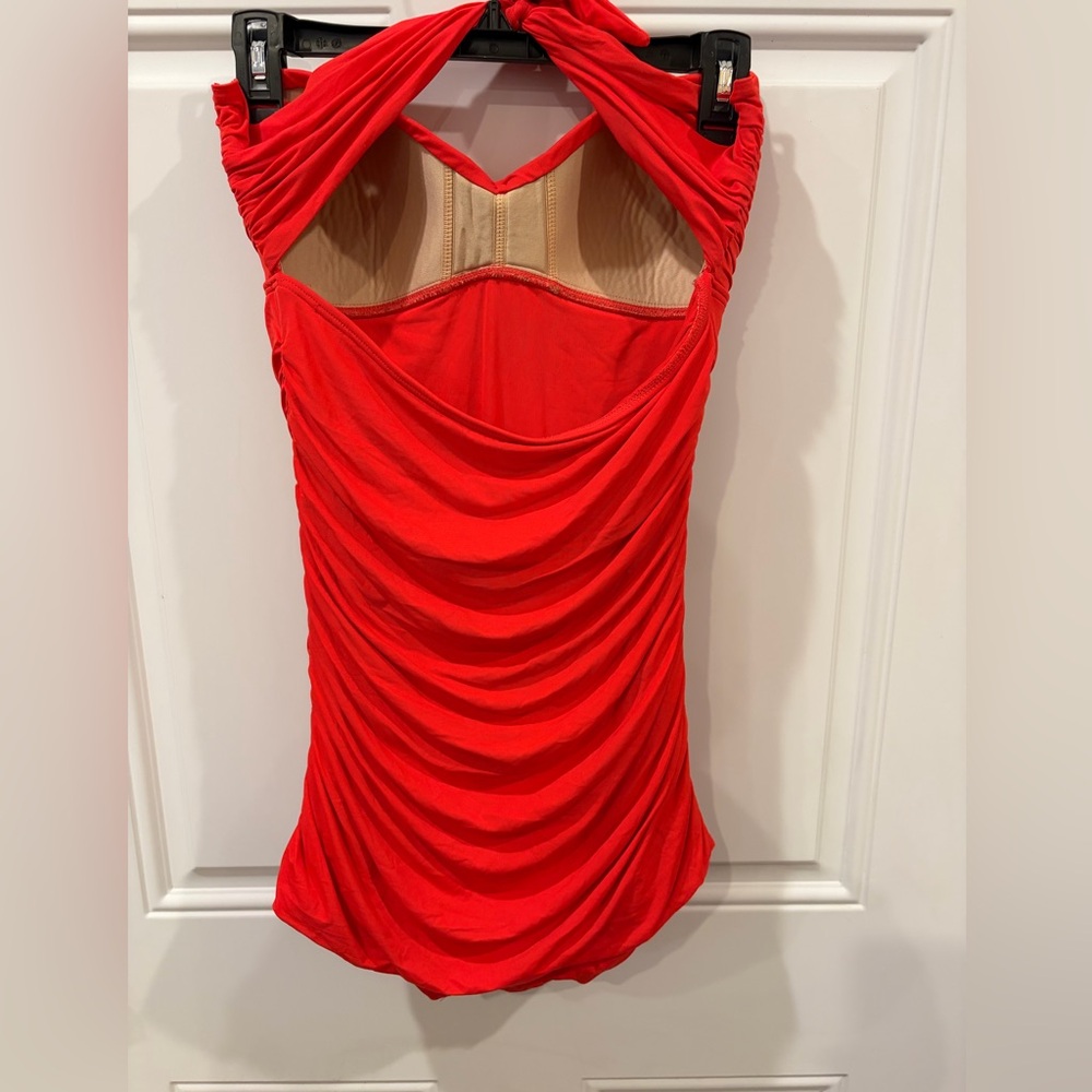 Carmen Marc Valvo Red One Piece Swimsuit - Picture 2 of 5